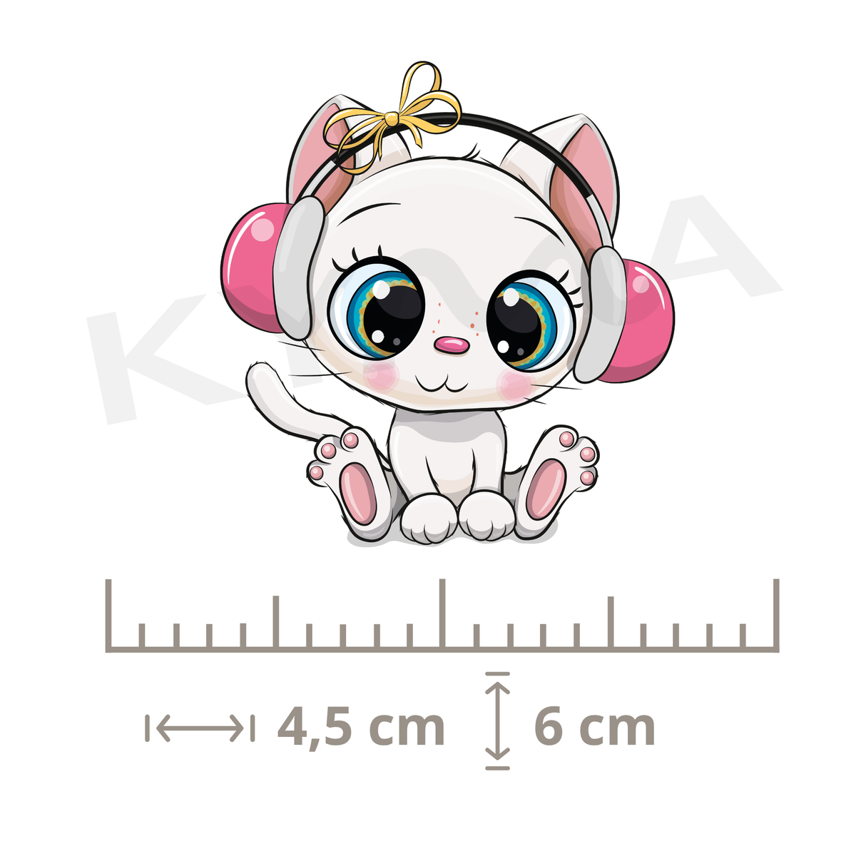 Gatita con Auriculares DTF