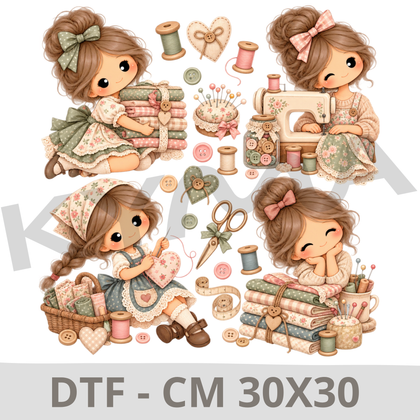 Costurera Vintage – DTF 30x30 cm