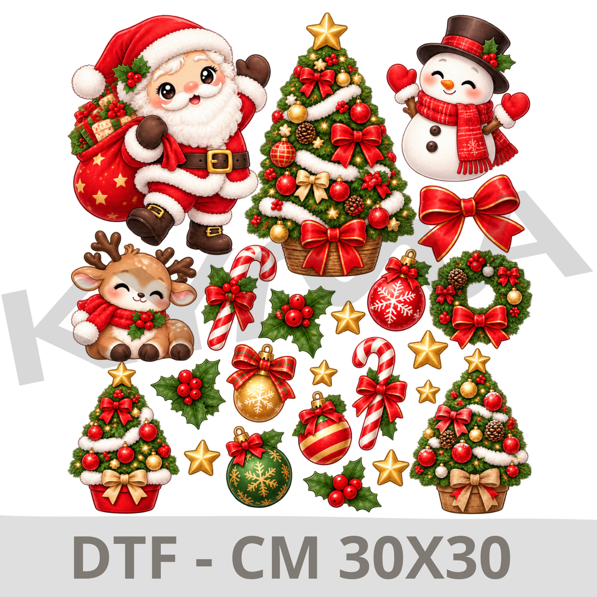 Navidad Clásica – DTF 30x30 cm