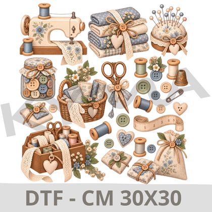 Costura Vintage – DTF 30x30 cm