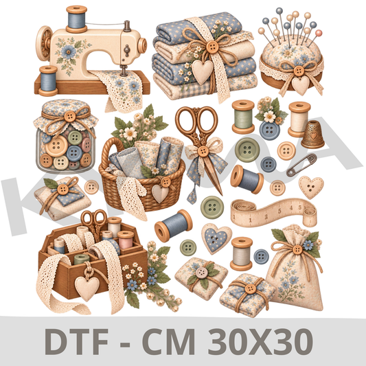 Costura Vintage – DTF 30x30 cm