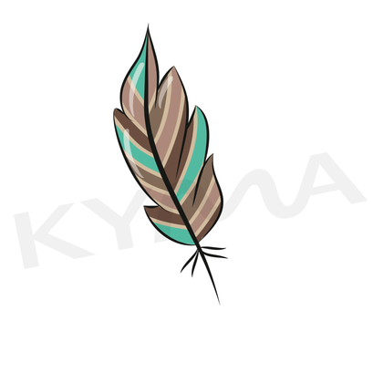 Pluma Boho Turquesa DTF