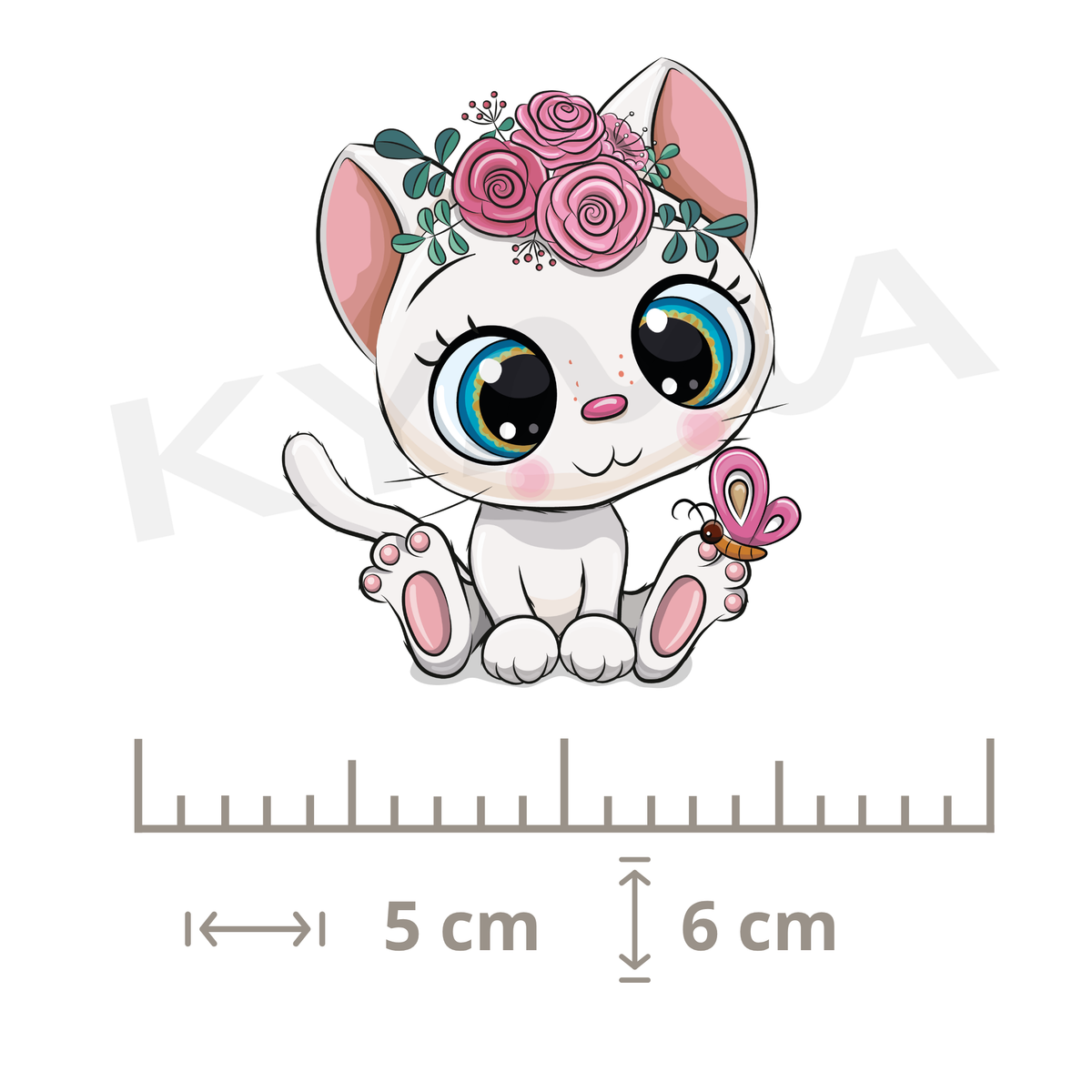 Gatita con Flores DTF