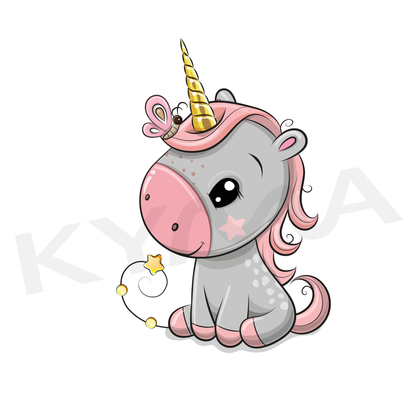 Unicornio Rosa DTF